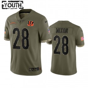 Tröjor Cincinnati Bengals Joe Mixon 28 Olive 2022 Salute To Service Limited - Barn